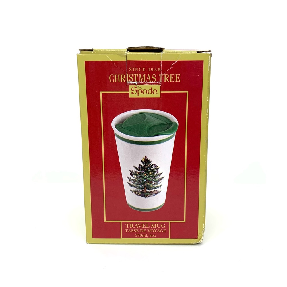 Spode Classic Christmas Tree Ceramic Travel Mug Santa New Nib Nwt